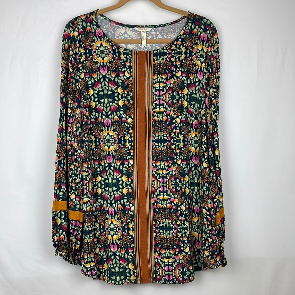 Matilda Jane Balloon sleeve floral tunic top Pumpkin Patch